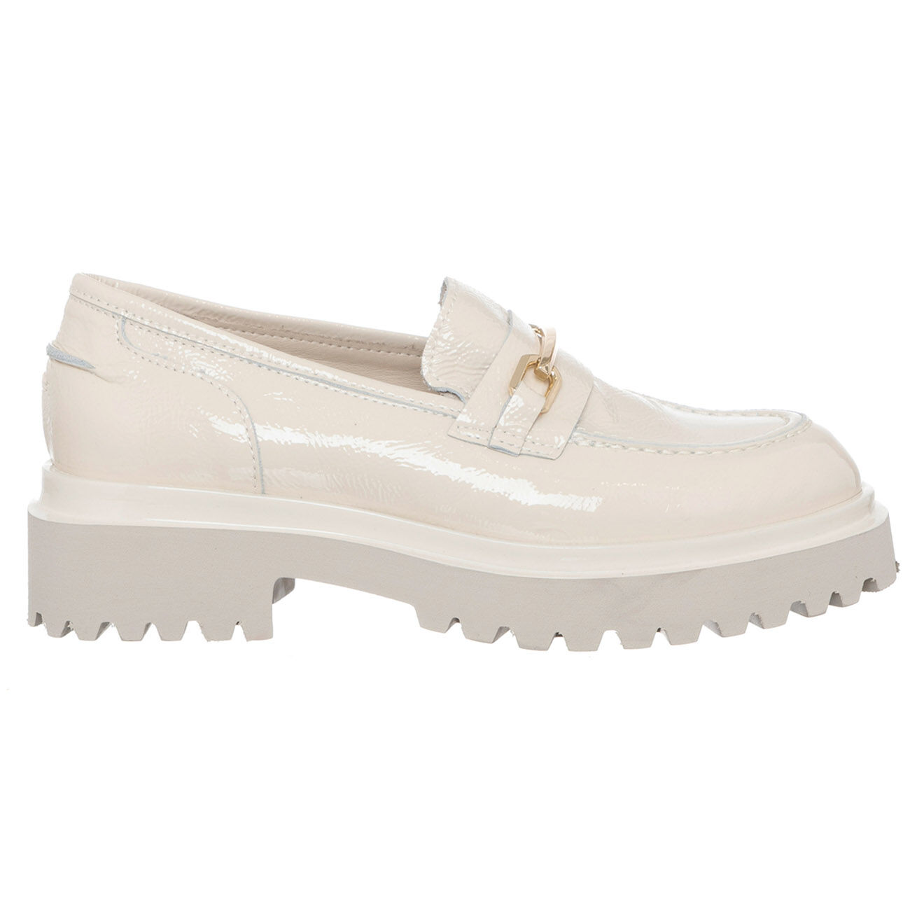 Loretta Pettinari Mocassins en Cuir Nina beige/doré