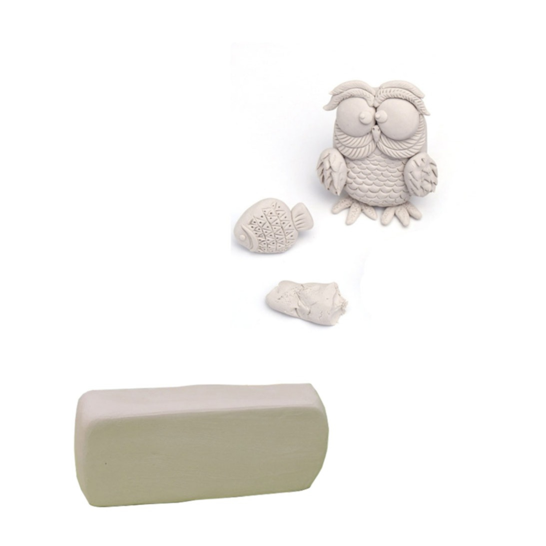 (500g) Modelliermasse Bastel Knete Lufttrocknender Ton - Weiss
