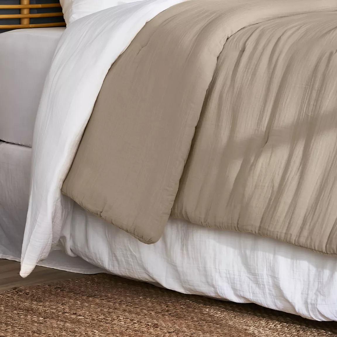 Couvre-lit matelassé gaze de coton (180 x 240 cm) Gaïa Ficelle