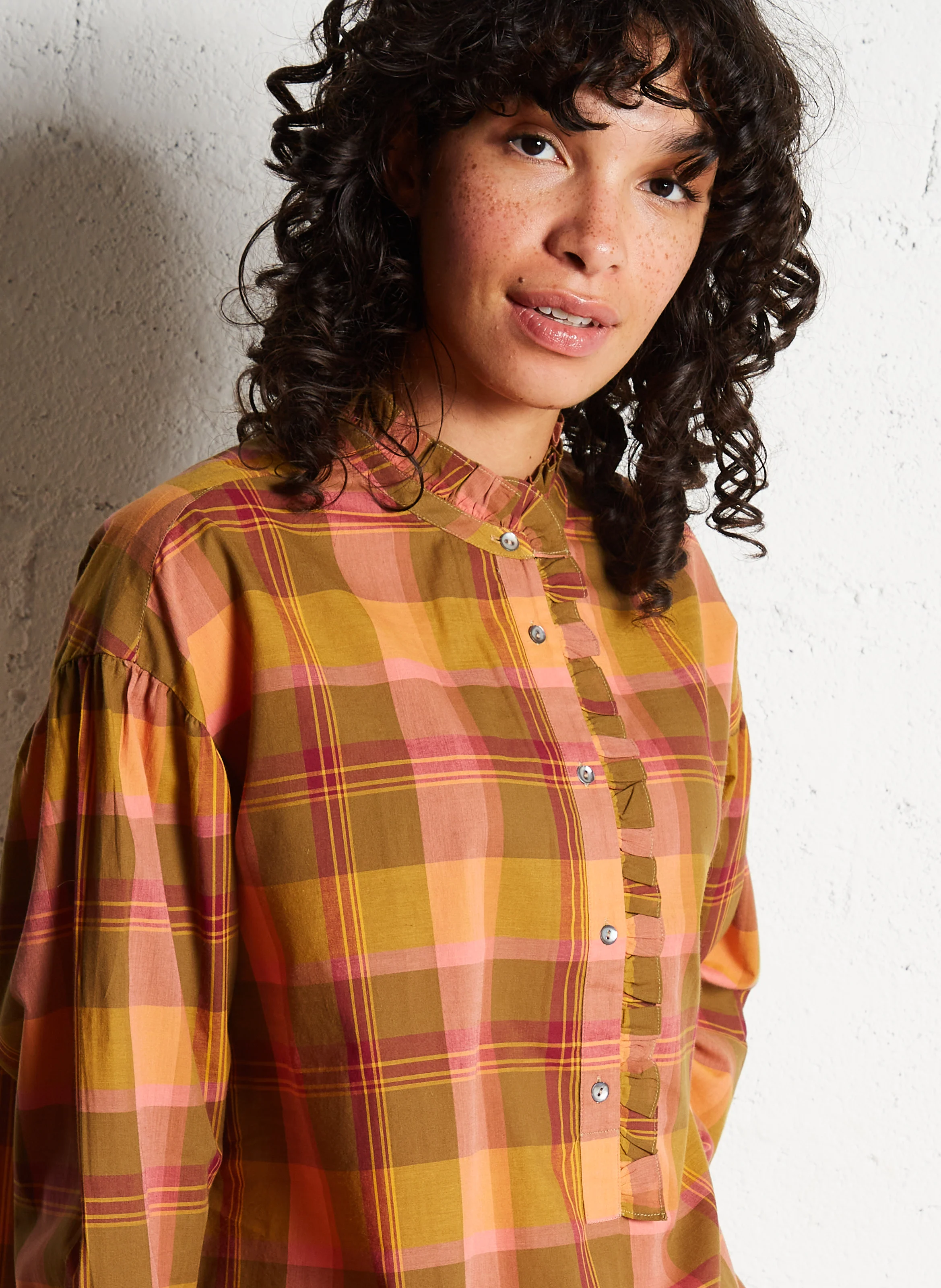 LOW - Blouse col montant en coton| Vert
