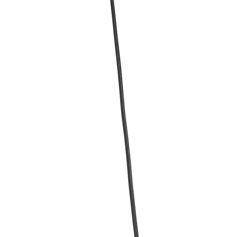 Design hanglamp zwart met amber glas 3-lichts 226 cm - Qara