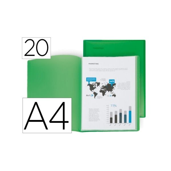LiderPapel Capa Catalogo 20 Bolsas Translucida Verde Ec66 - 03542.04