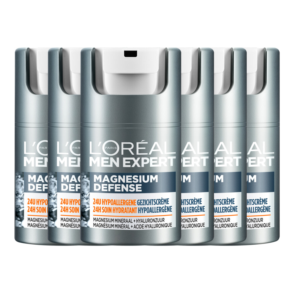 6x L'Oréal Men Expert Magnesium Defence Dagcrème50 ml