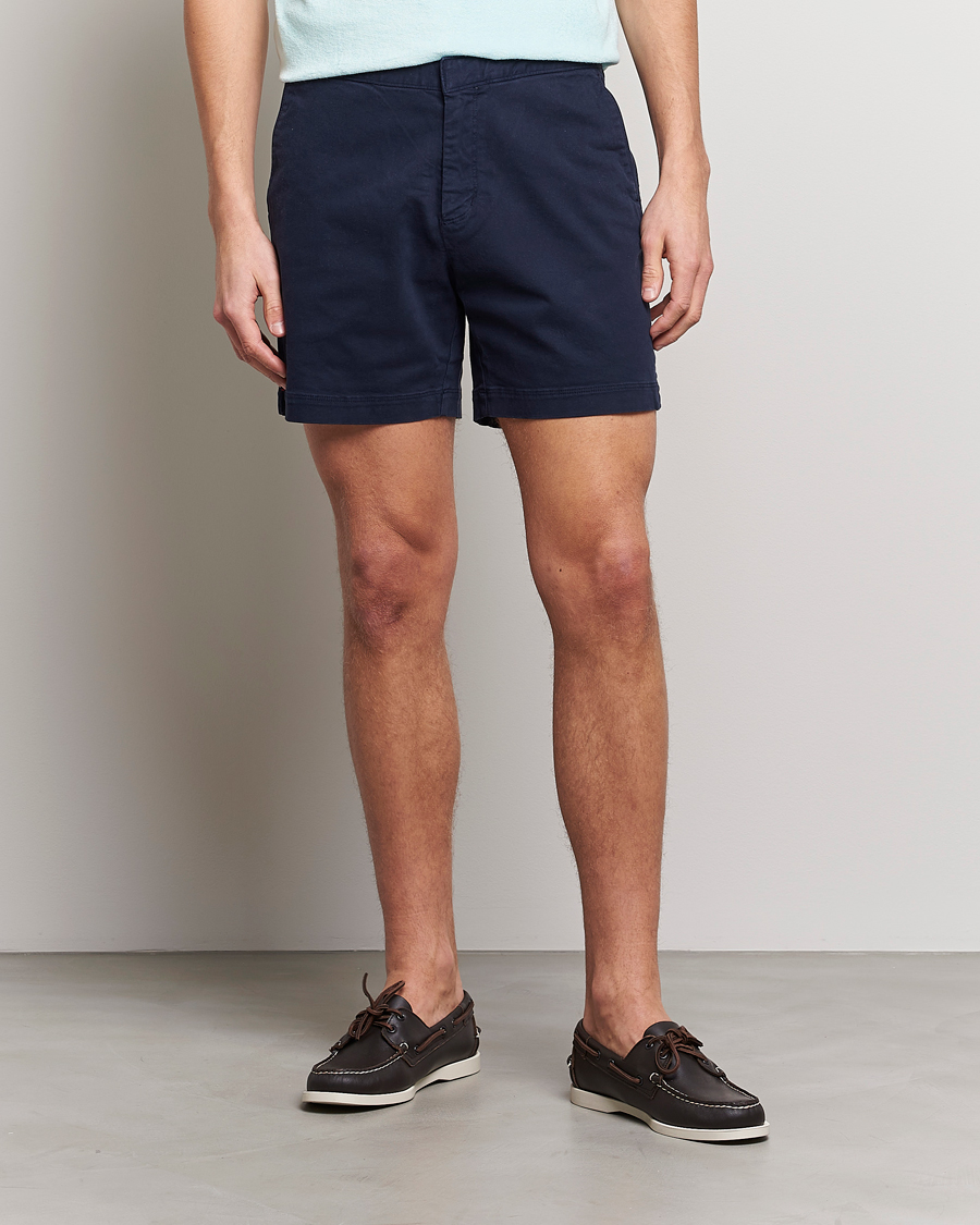 Orlebar Brown Bulldog Cotton Stretch Twill Shorts Dark Navy