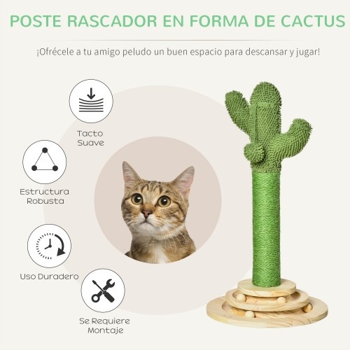 Poste arranhador de cacto PawHut para gatos