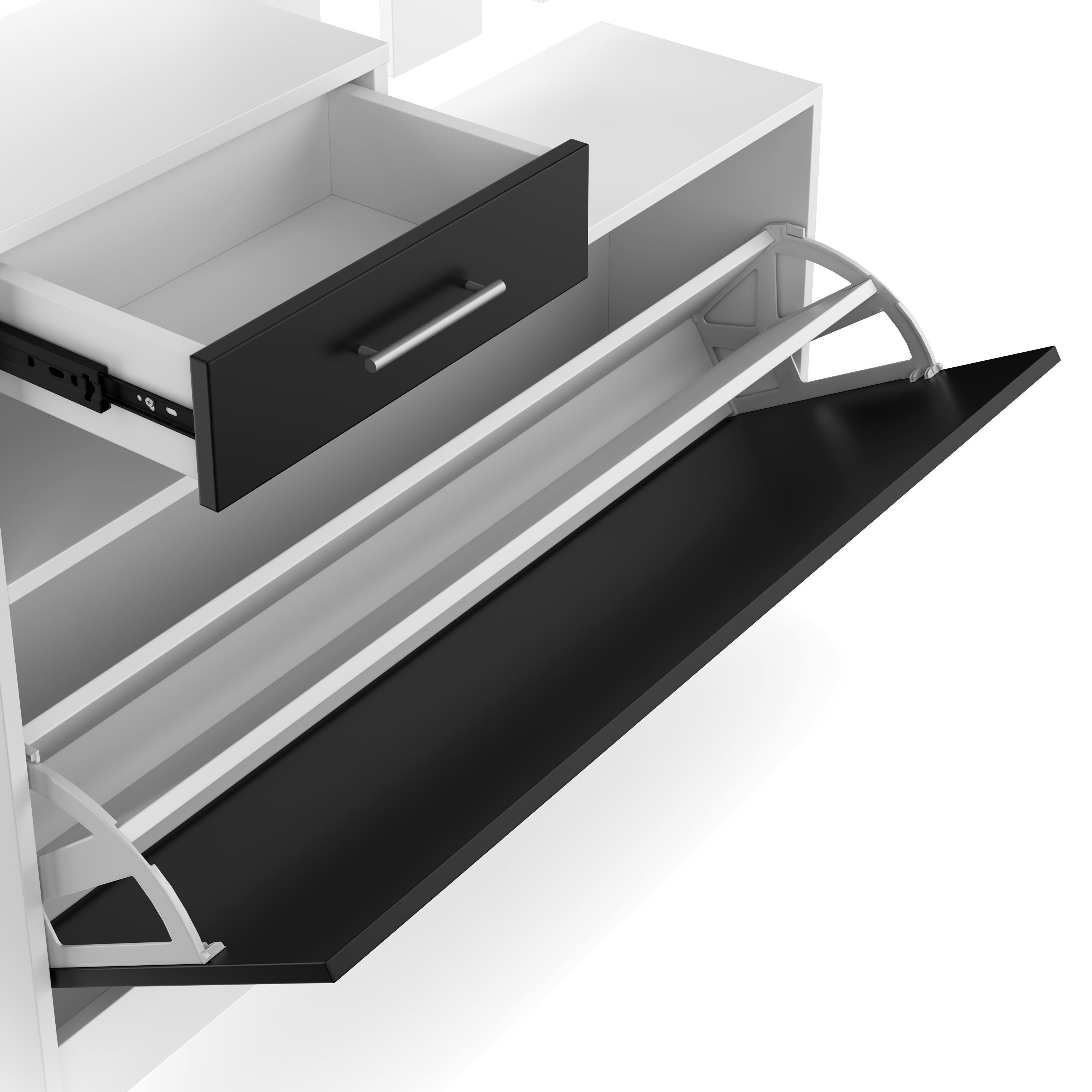 Garderobe Set EVEREST 2-teilig weiss/schwarz