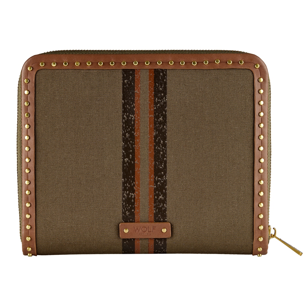 Wolf 1834 Ida Travel Zip Schmuck-Portfolio Khaki
