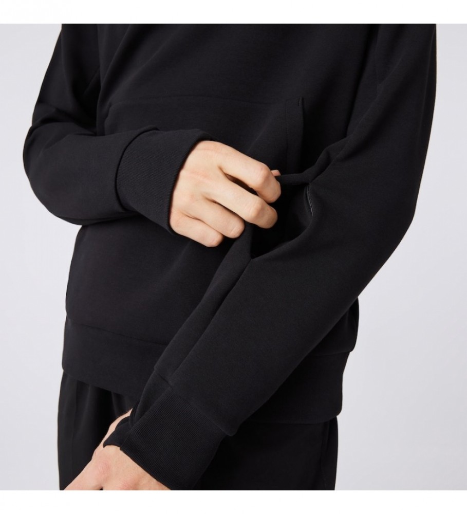 Moletom Lacoste preto com bolso canguru