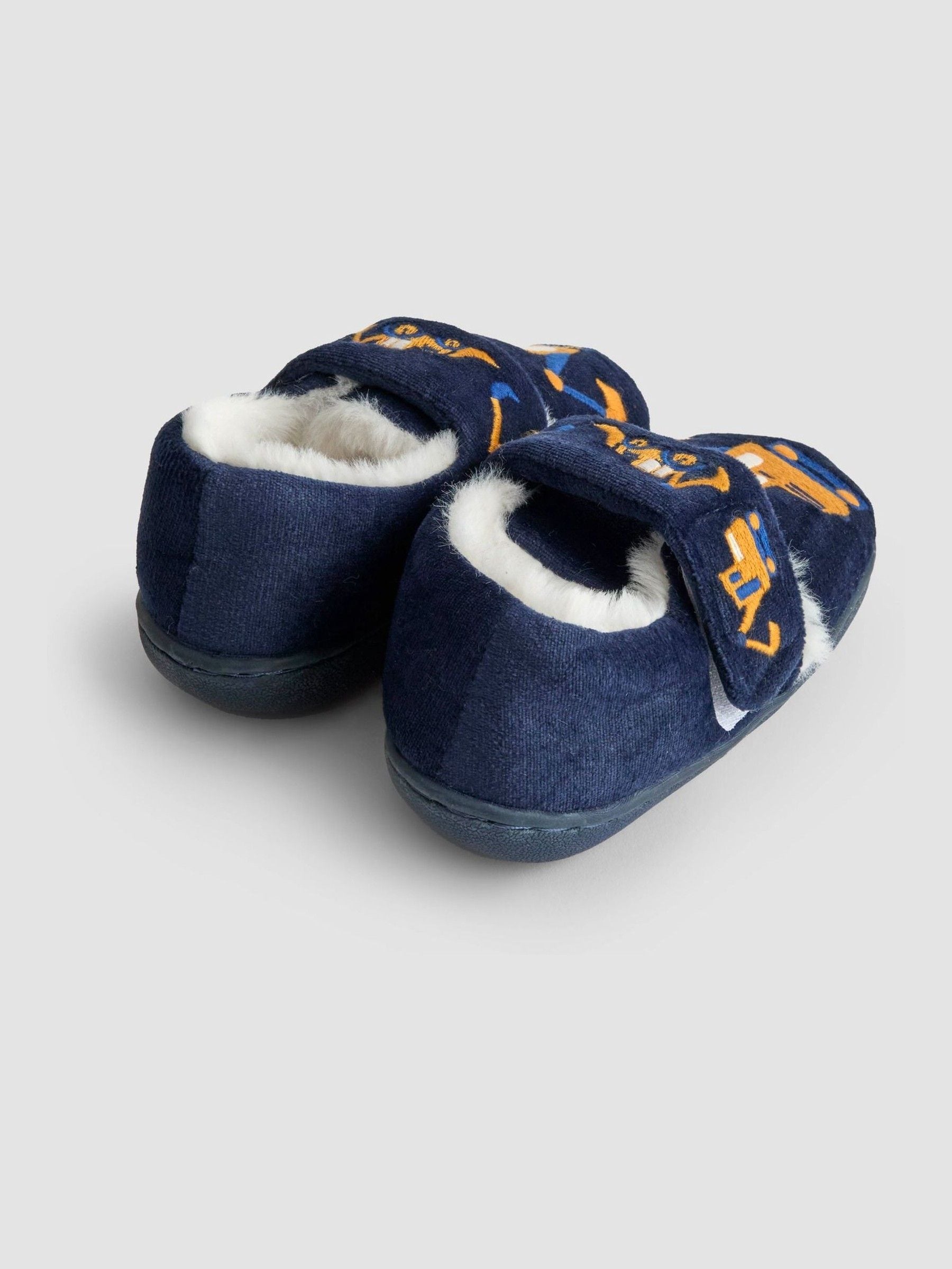 Marineblauw met graafmachine - JoJo Maman Bébé Slipper Shoe