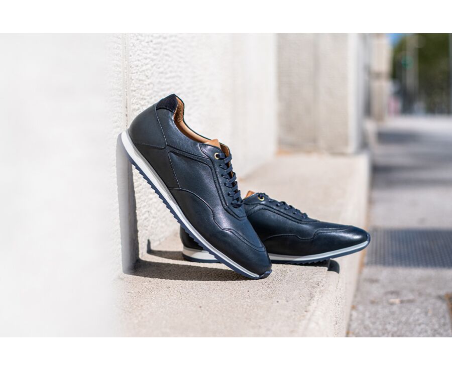 Sneakers homme Navy Patiné - WAYGARA