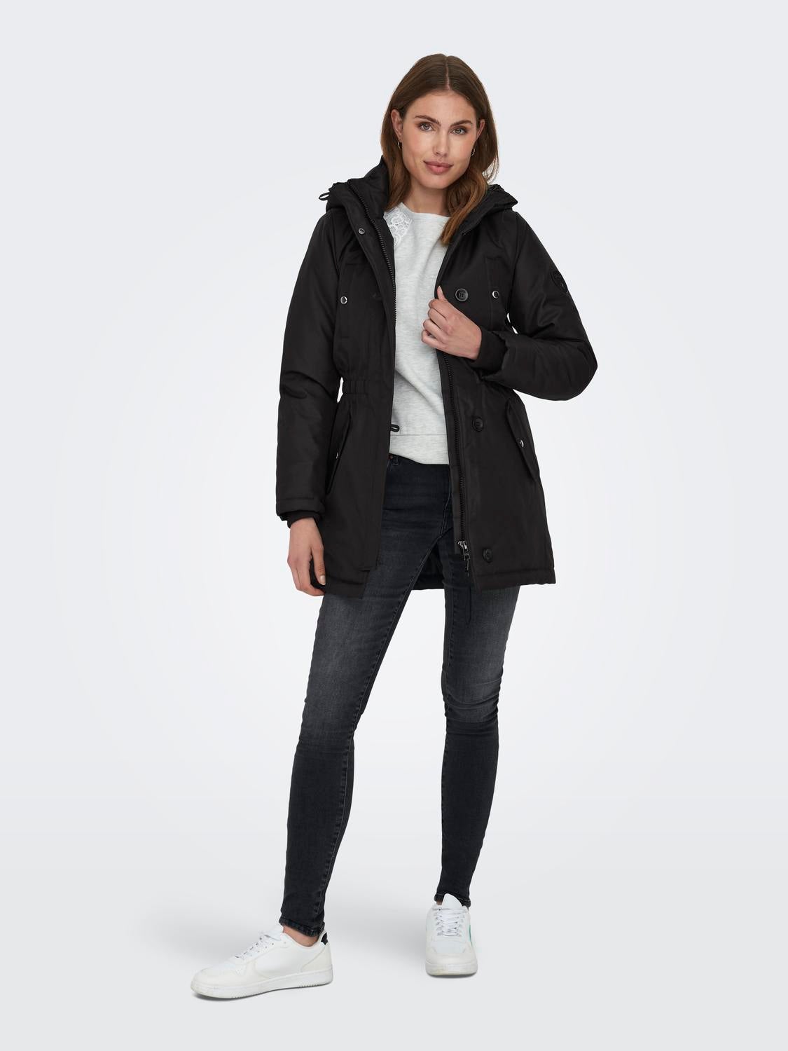 ONLMIE Langer Parka Black