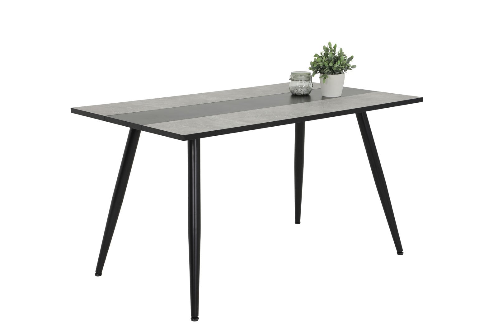 Esstisch Janina Beton-Optik grau/schwarz 140x80x76