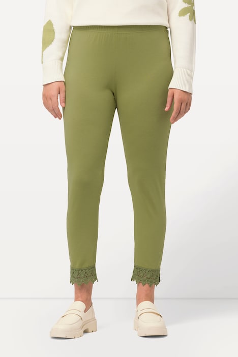 7/8-Leggings, Saumspitze, Biobaumwolle