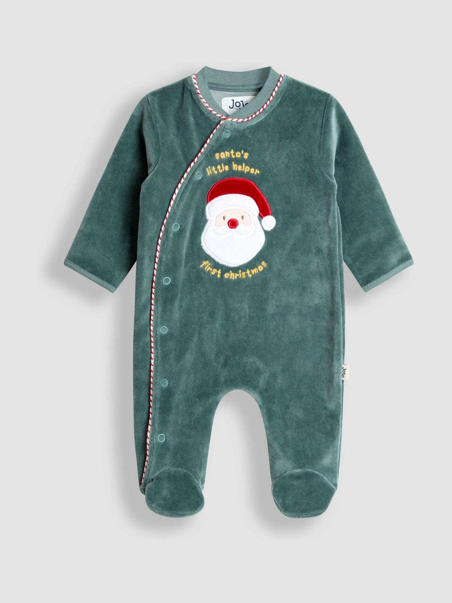 JoJo Maman Bébé - Mijn eerste velours kerst-onesie