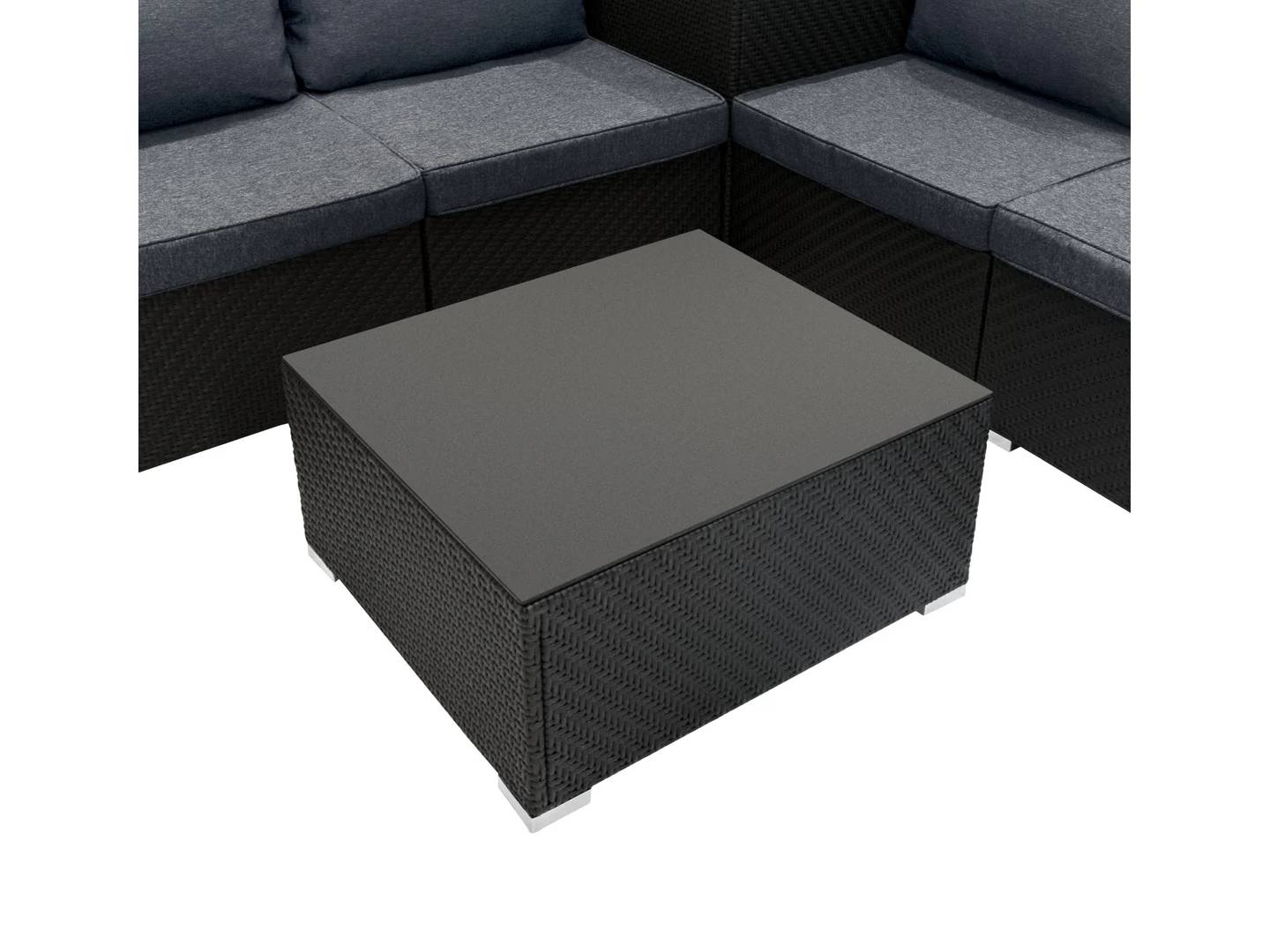 Serafina Rotan Modulaire 6-Delige Meubel Set - Zwart