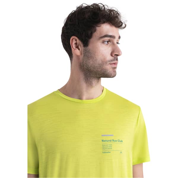 T-shirt randonnée ICEBREAKER M MERINO 150 TECH LITE III SS TEE NATURAL RUN CLUB 2.0 HYPER