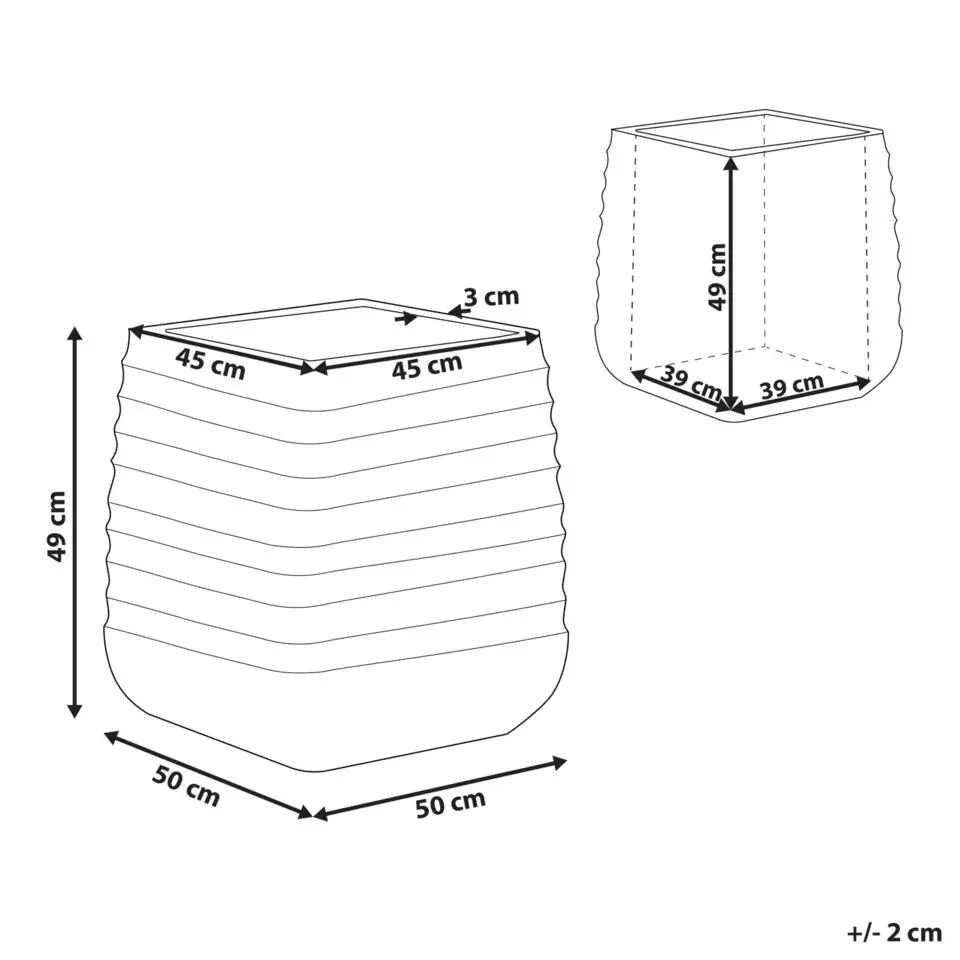PARIKIA - Plantenbak - Wit - 50 cm - Polyresin