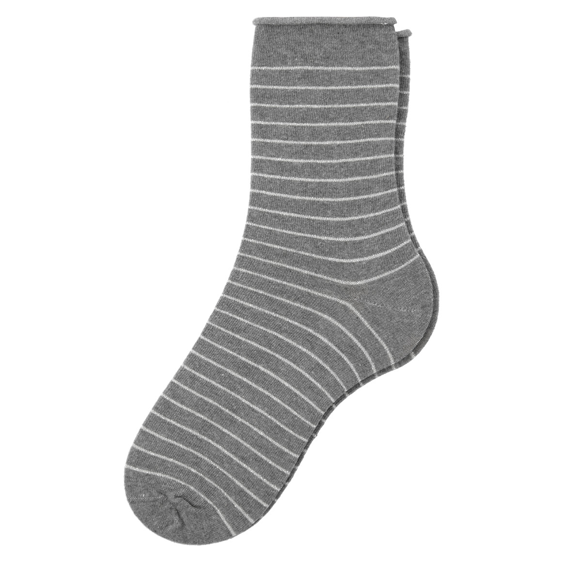 Gina Benotti 4 Paar Damen Socken mit Effektgarn grau / dunkelgrau