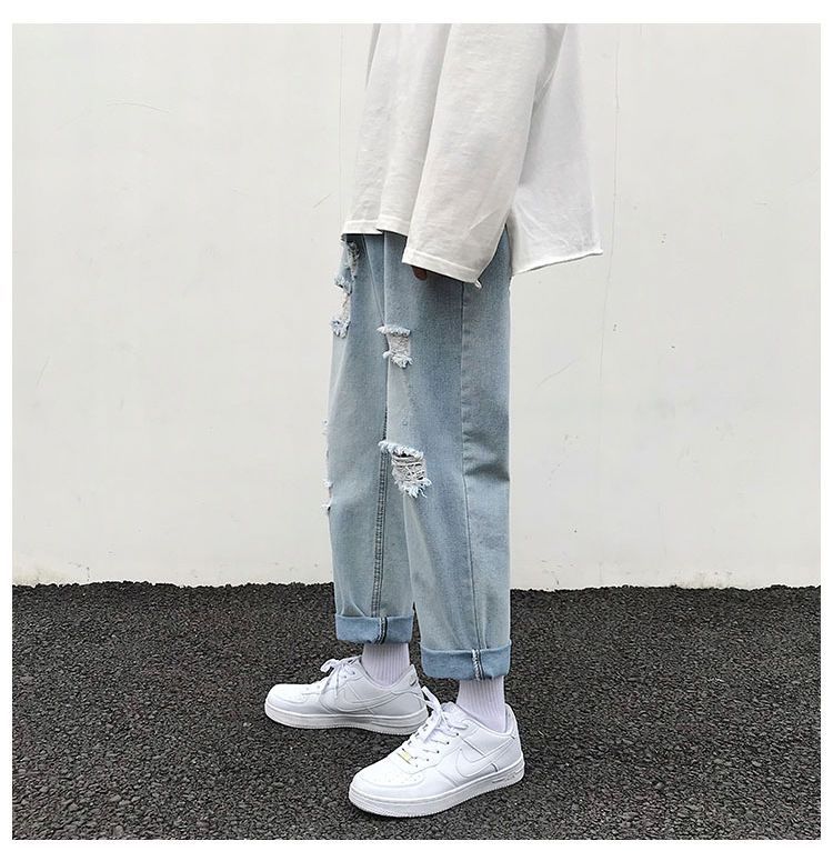 POSI - Gewassen, versleten rechte jeans