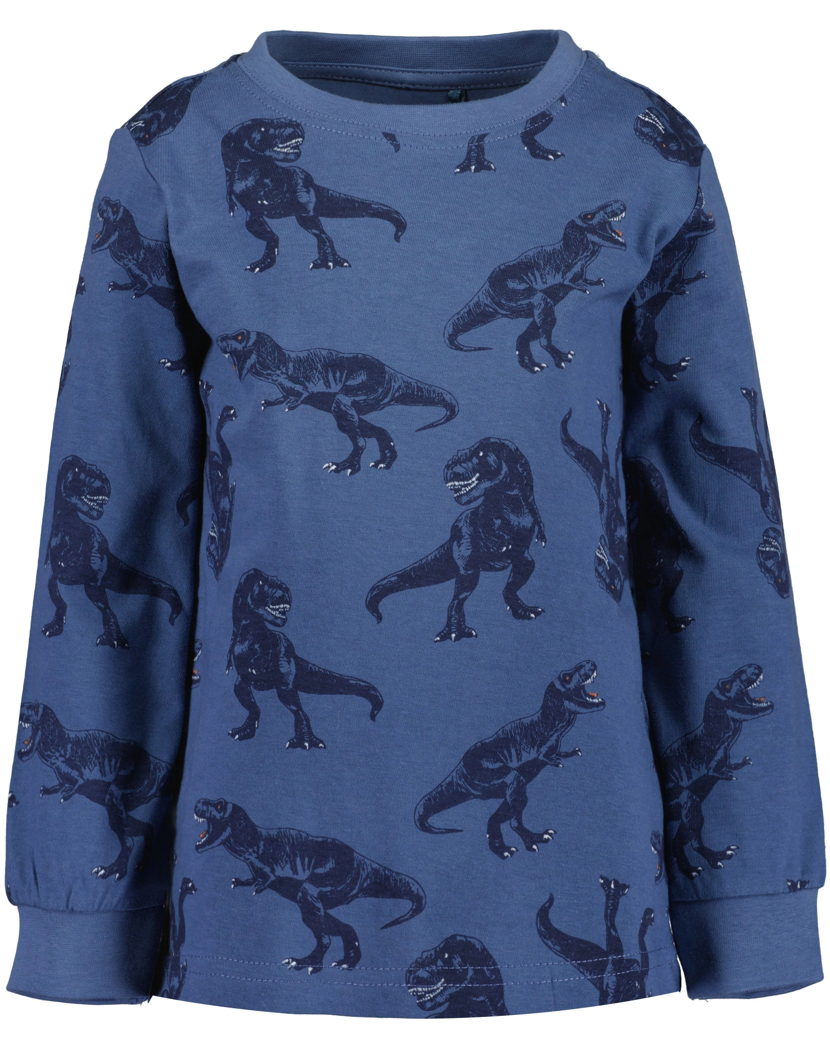 Schlafanzug lang T-REX AOP in jeansblau