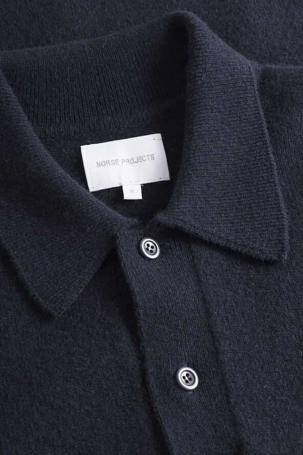 Norse Projects Norse Standard Merino Lambswool Polo Blå