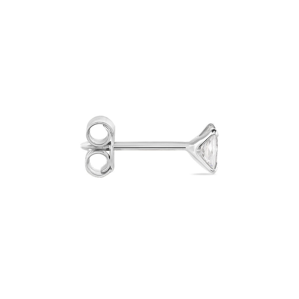 Boucles D'oreilles Puces Paco Argent Blanc Oxyde De Zirconium