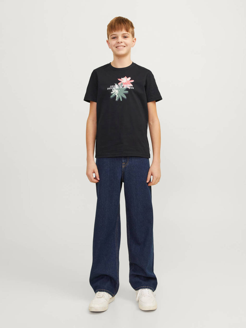 JACK & JONES T-shirt JORTAMPA met printopdruk zwart