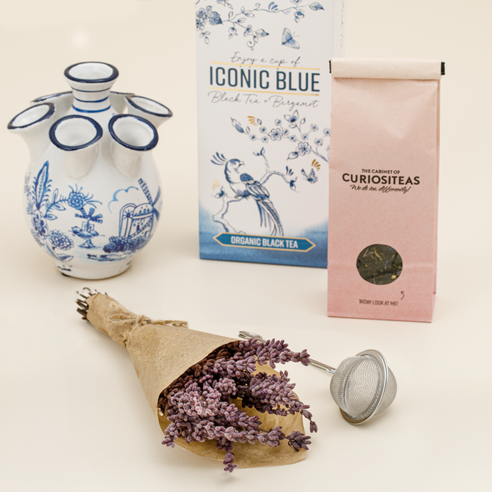 Giftset Delftsblauw | met thee en theezeef