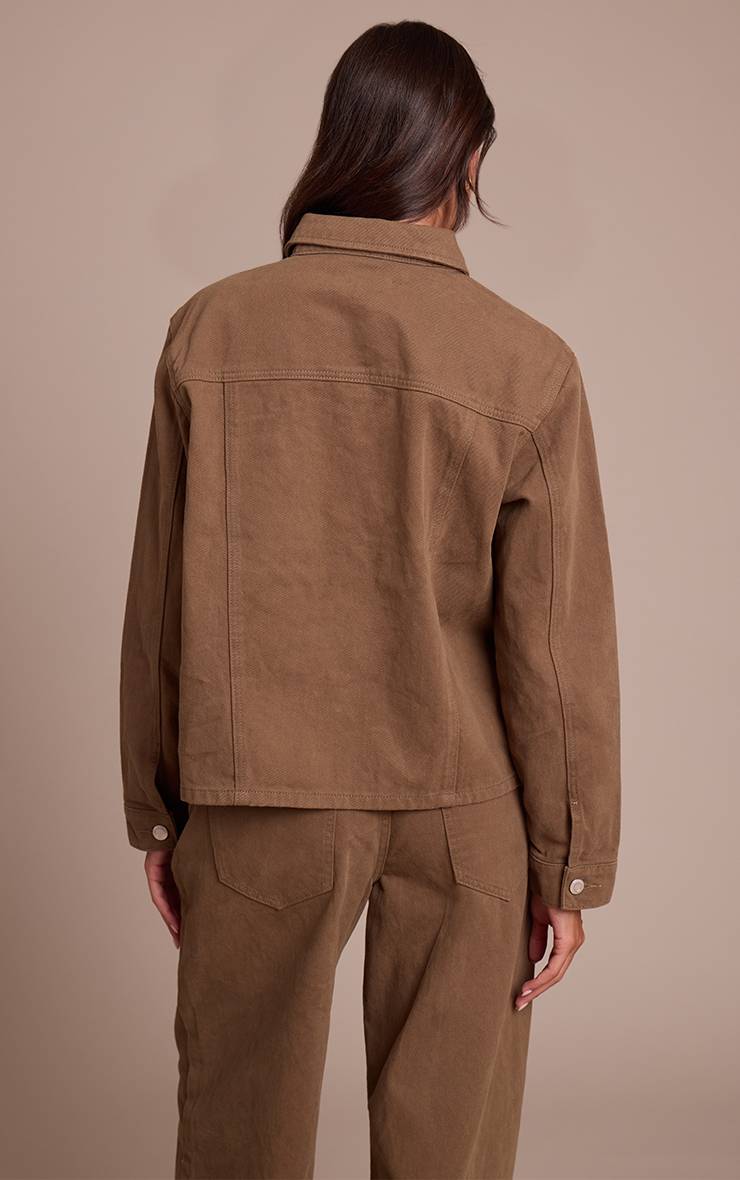 Vert Olive Chemise En Jean Oversize