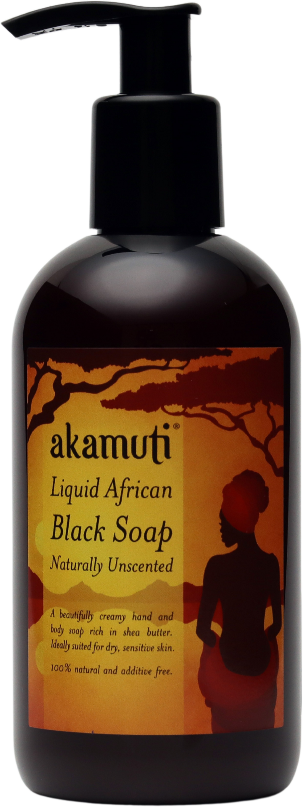 akamuti  Liquid African Black Soap Unscented, 250 ml