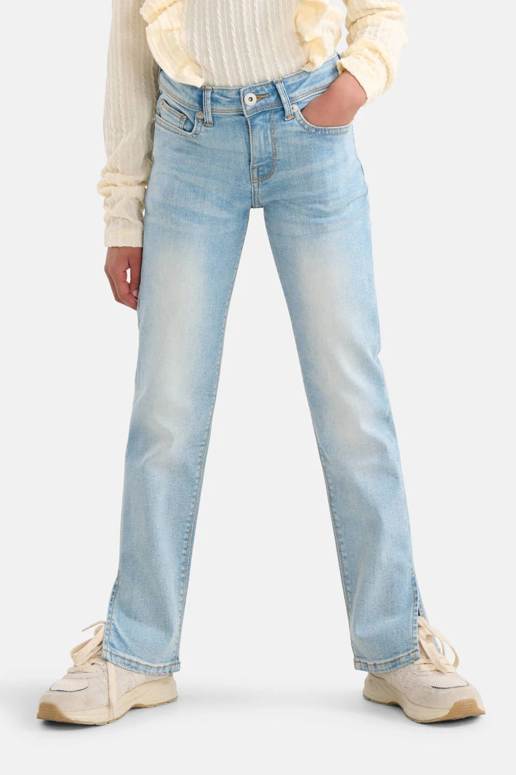 Shoeby high waist straight leg jeans mediumstone