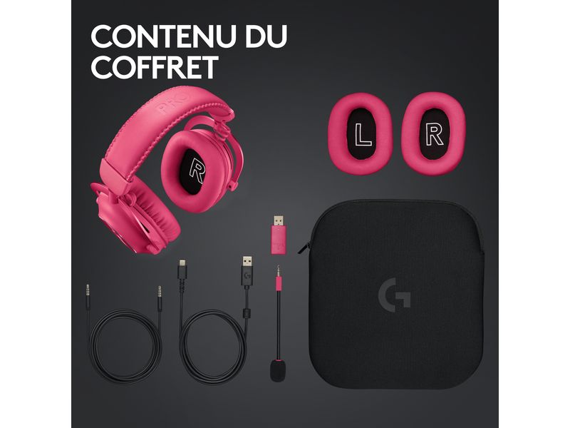 Logitech Headset G Pro X 2 Wireless Lightspeed Gaming Magen Kabelloses Over-Ear-Headset mit Surround-Sound und weichem Ohrpolster