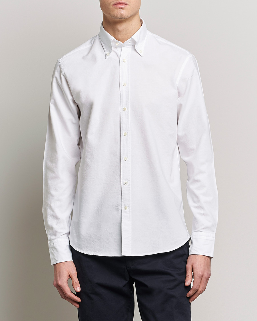 Stenströms Fitted Body Oxford Shirt White