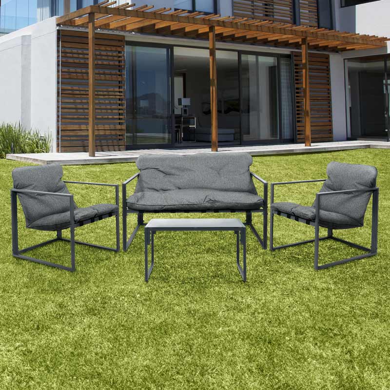 Salon de jardin 'Trevise' gris carbone