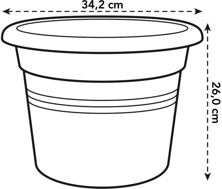 Elho bloempot Green Basics groen D 34,3 H 26,8 cm