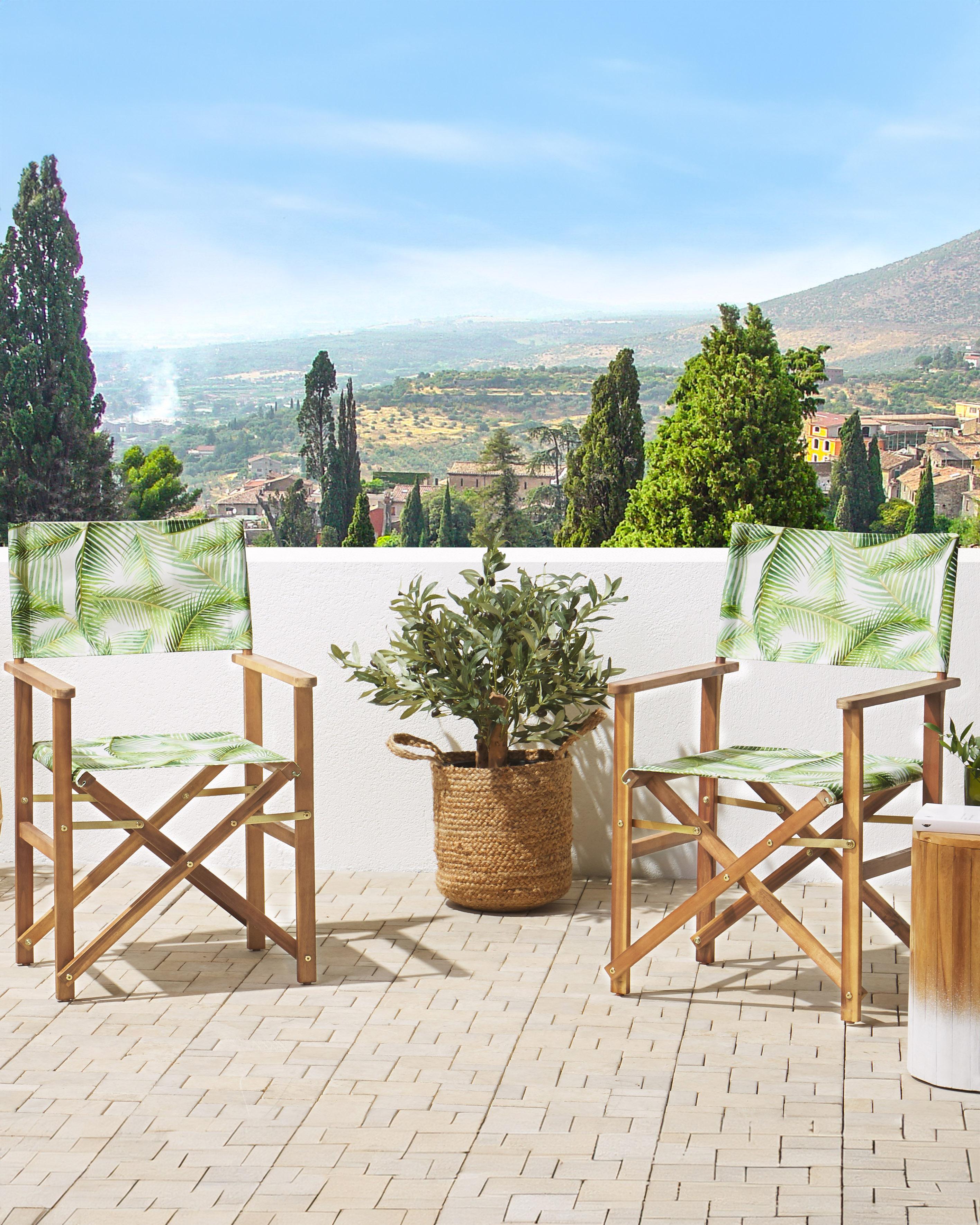 Set van 2 tuinstoelen CINE Acaciahout Lichtgroen