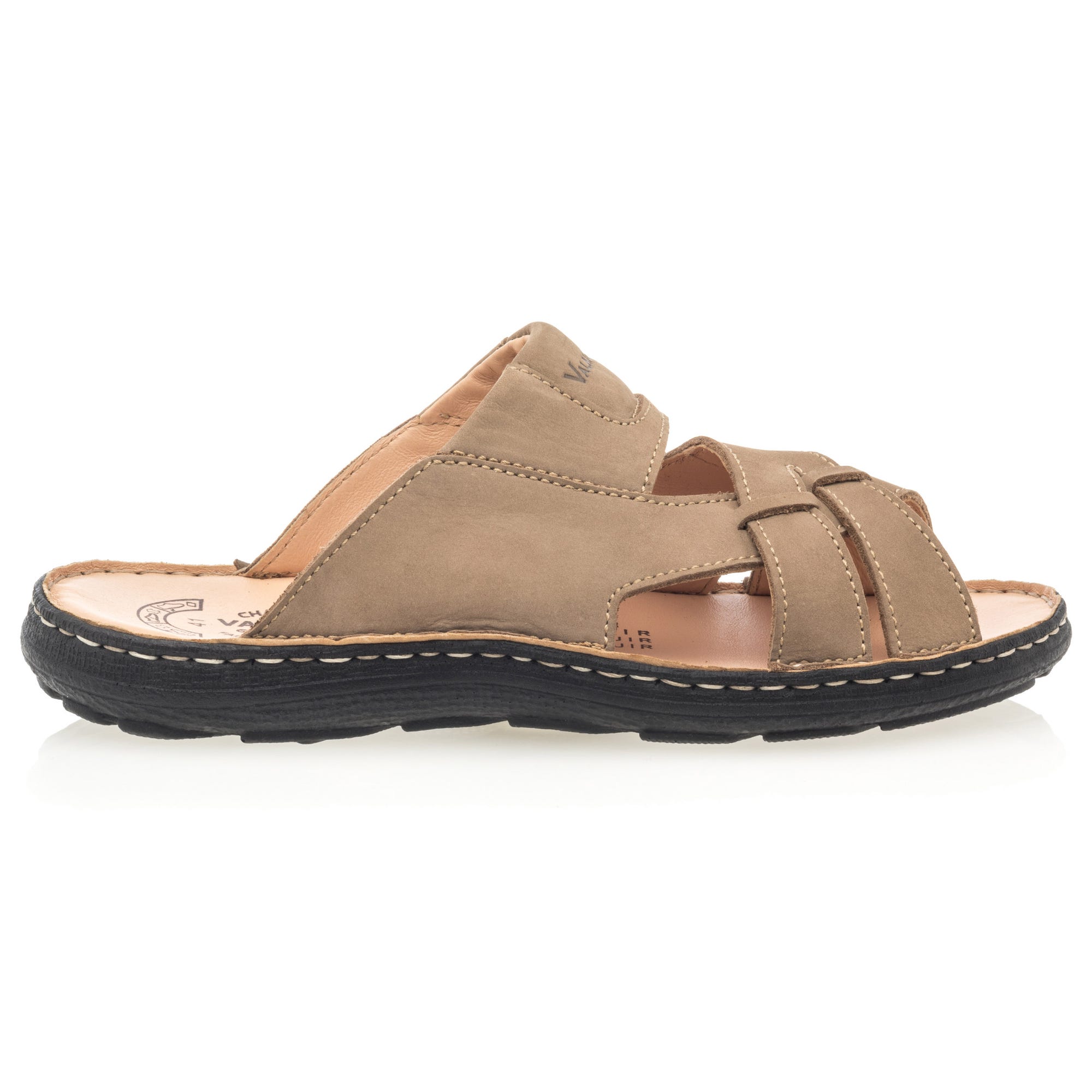 Nu-pieds Homme en cuir beige