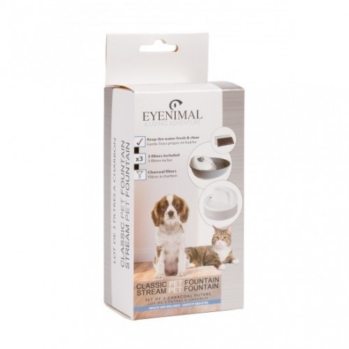 Filtros para bebedouro clássico de animais de estimação, brancos.