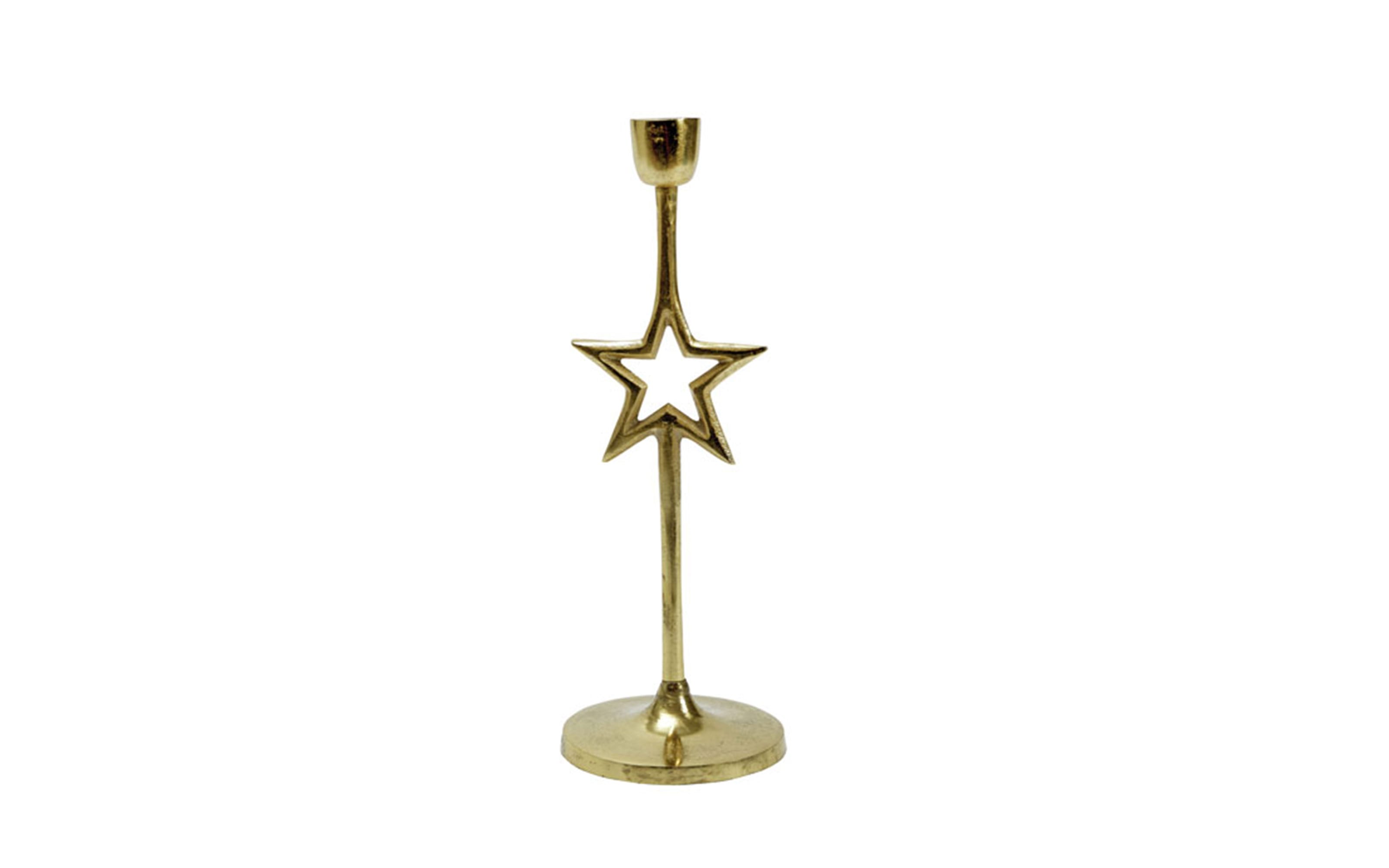 Kerzenhalter Stern, gold, 28 cm