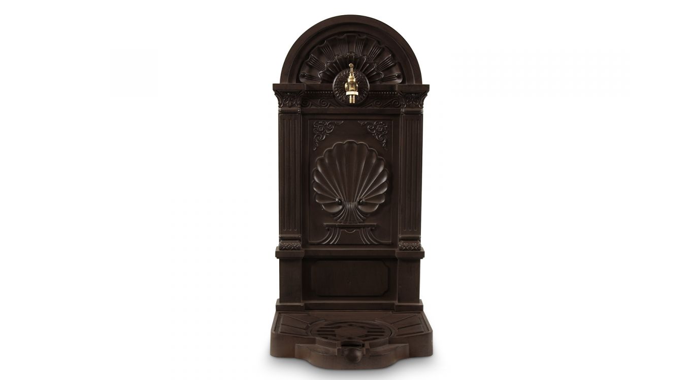 Fontaine de jardin aluminium marron 39x33x82.5cm