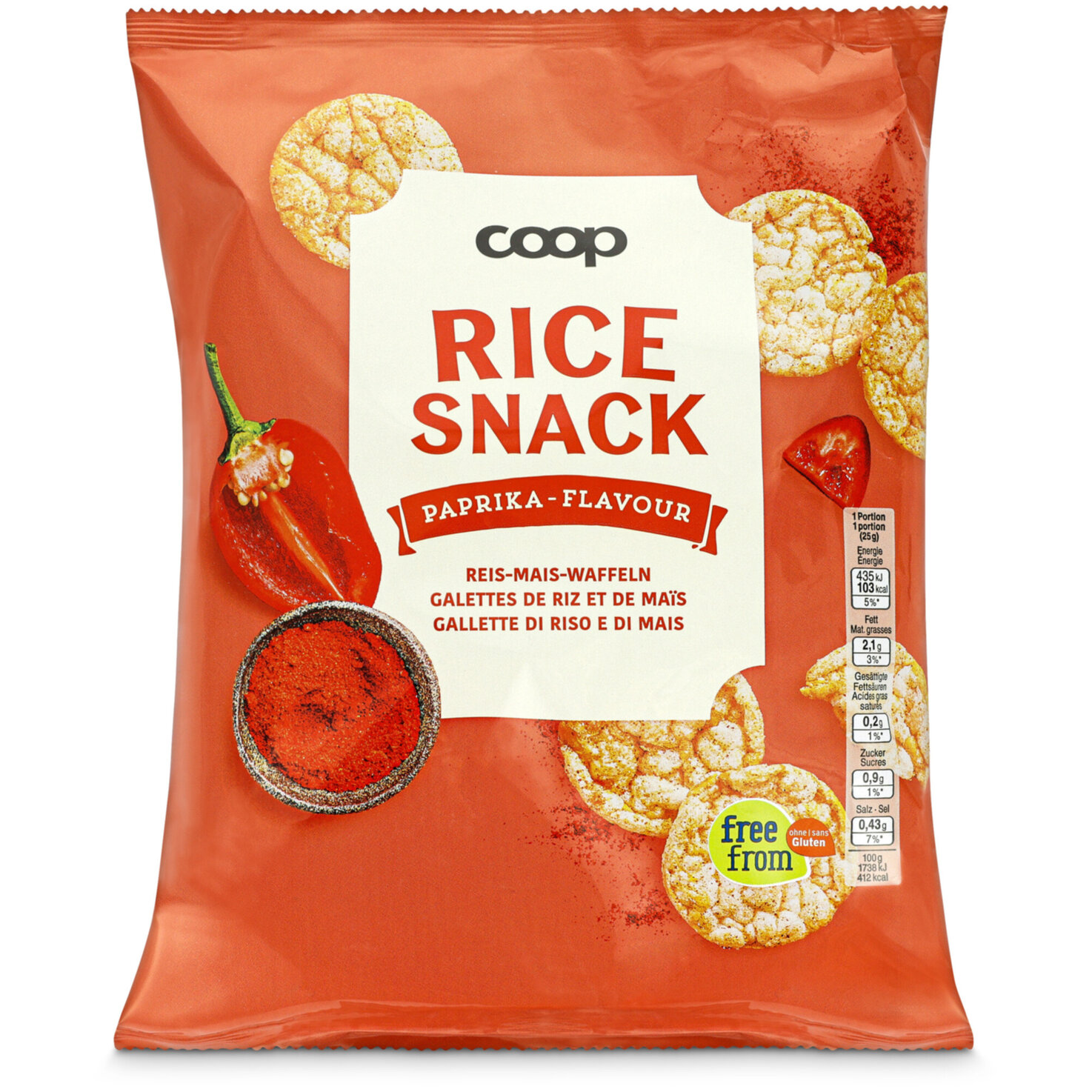 Reis Maiswaffeln Paprika