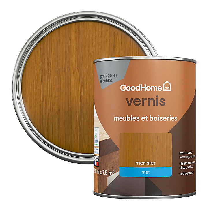 Vernis meubles et boiseries GoodHome mat merisier 750 ml