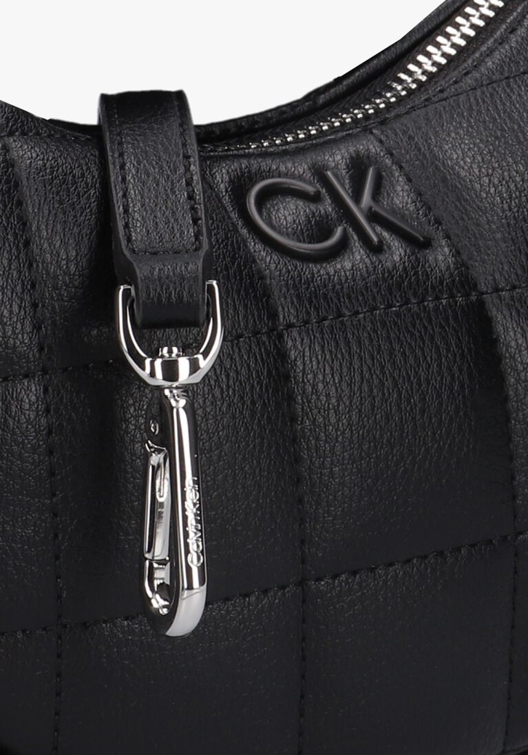 CALVIN KLEIN zwarte calvin klein schoudertas square quilt chain mini bag