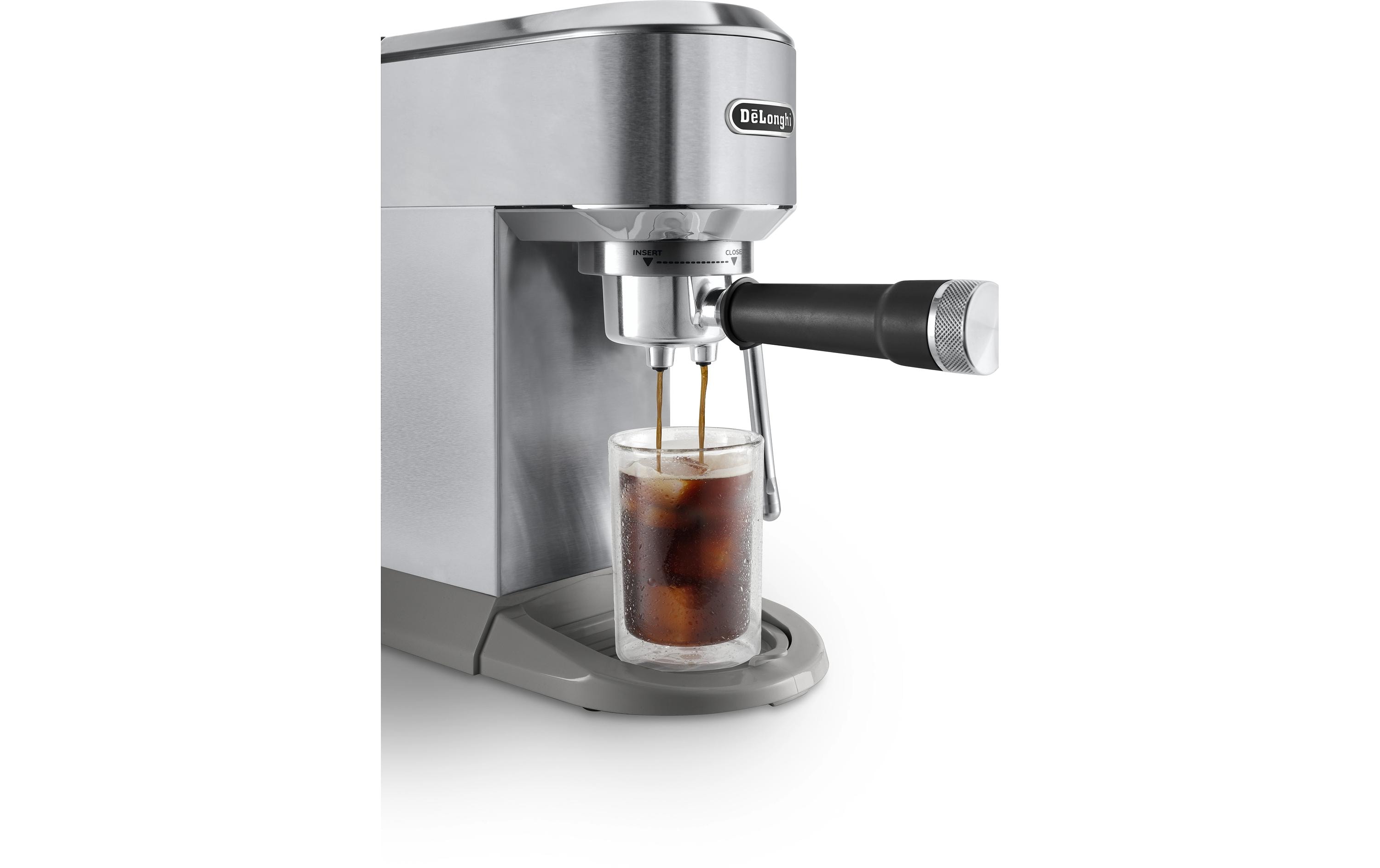 Siebträgermaschine Dedica Duo EC890.M Silber<br>Kultige Dedica mit Cold Brew
