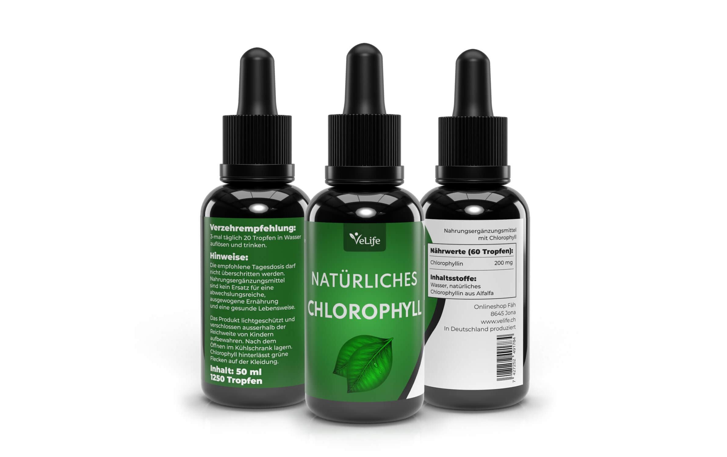 Chlorophyll Tropfen 50 mlVeganes Nahrungsergänzungsmittel