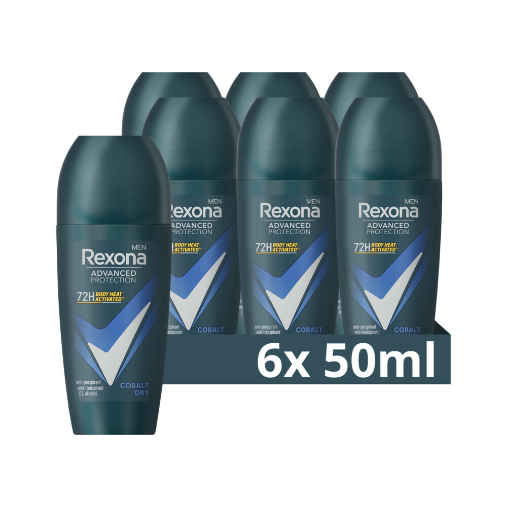 6x Rexona Men Deodorant Roller Advanced Protection Dry Cobalt50 ml
