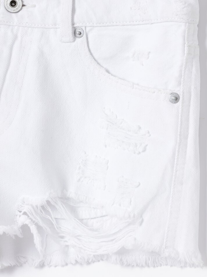 Shorts jeans com rasgos - Branco