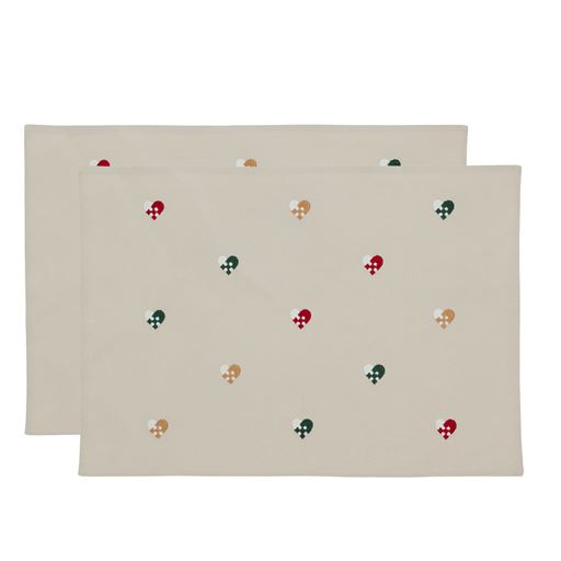 Södahl Julehjerte 2-pak Dækkeserviet, Red, 33x48 cm