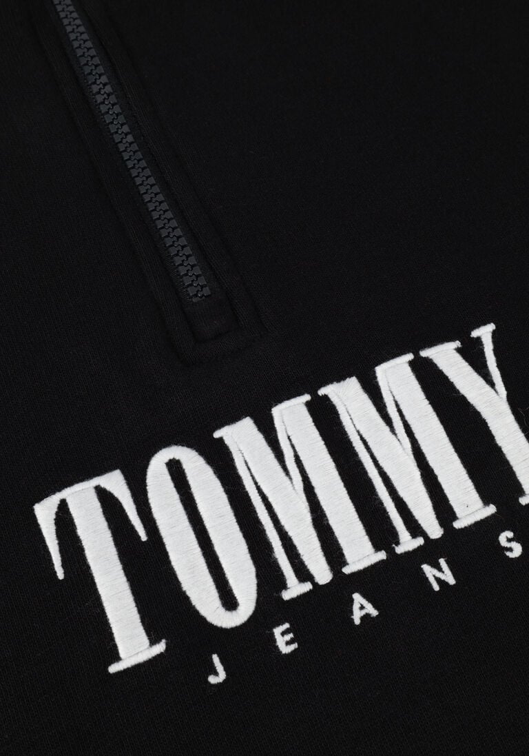 TOMMY JEANS zwarte tommy jeans trui tjm rlxd authentic half zip