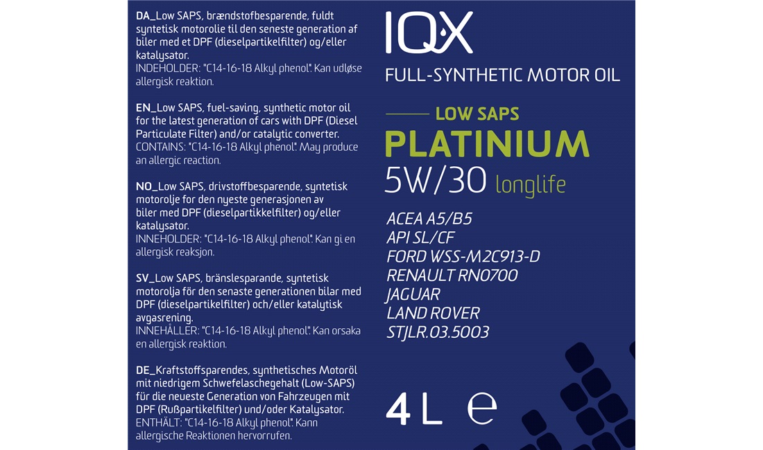 IQ-X Platinium 5W/30 A5 4 liter